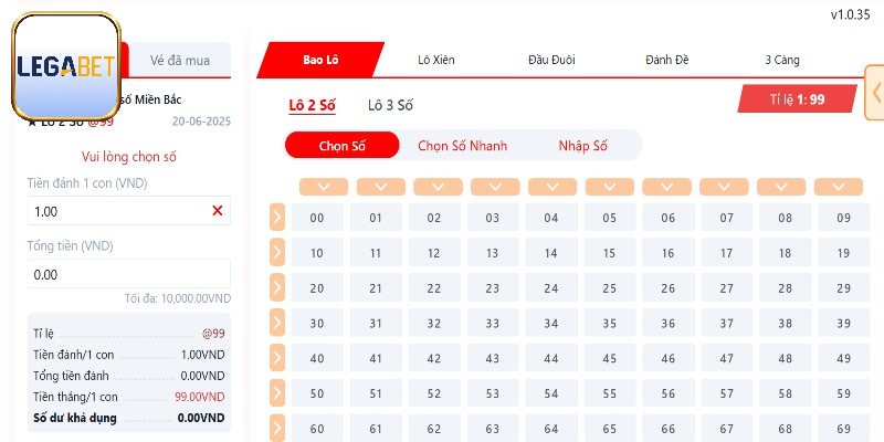 Lô 2 số với tỷ lệ thưởng hấp dẫn